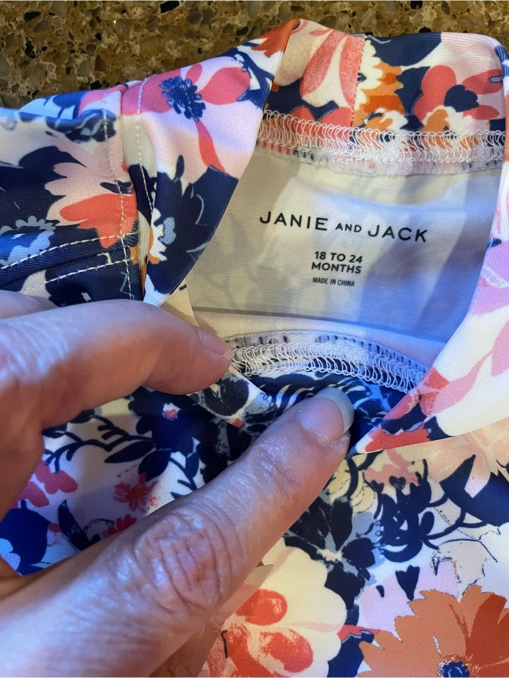 Janie and Jack Floral Rash Guard in Navy, Pink, Coral, White 2 piece swimsuit